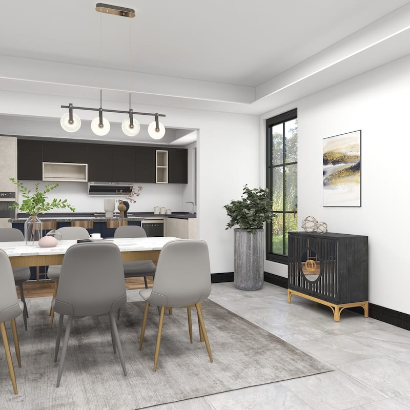 Black Wood Contemporary Cabinet - 32 x 16 x 32