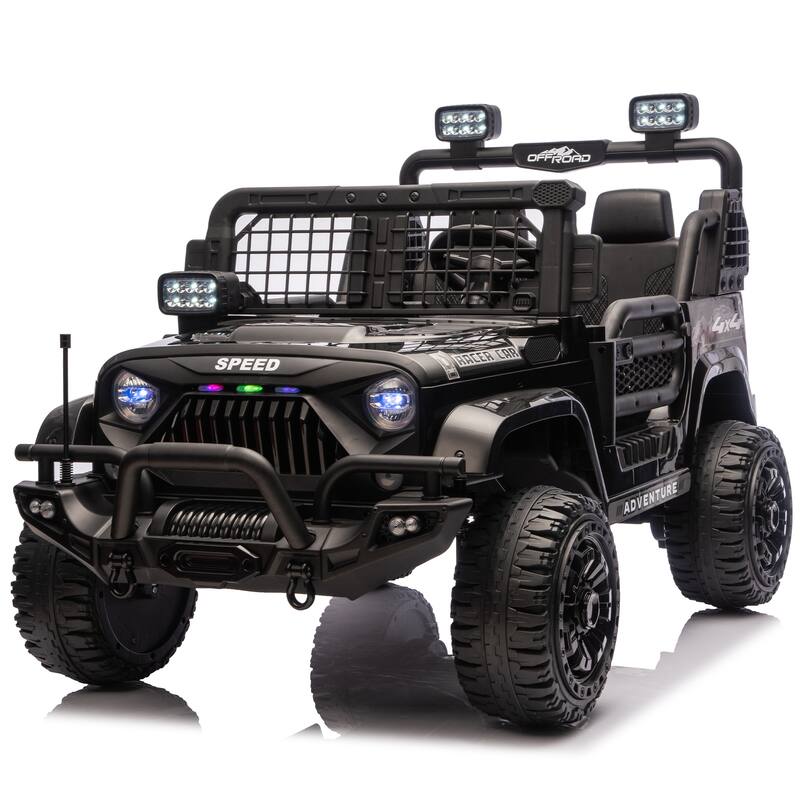 24V 100W*2 Two-seater Kids Ride On Car w/ RC - 3 Speed Adjustable, LED Headlights, 4-Wheel Shock Absorption