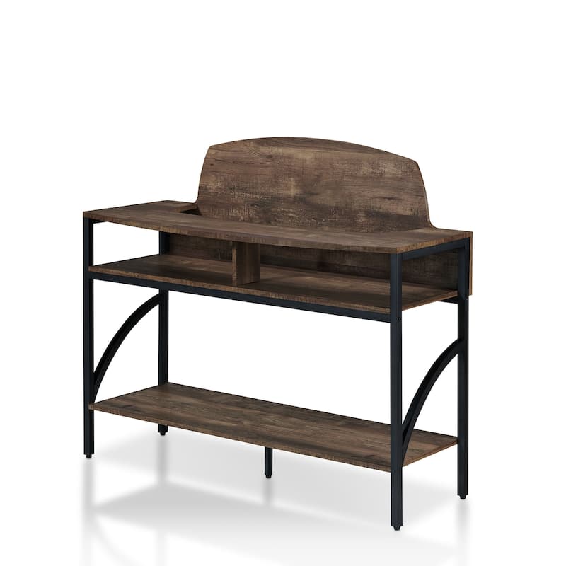 Hildebrand Rustic Oak 47-inch Metal 3-Shelf Plant Stand by Furniture of America