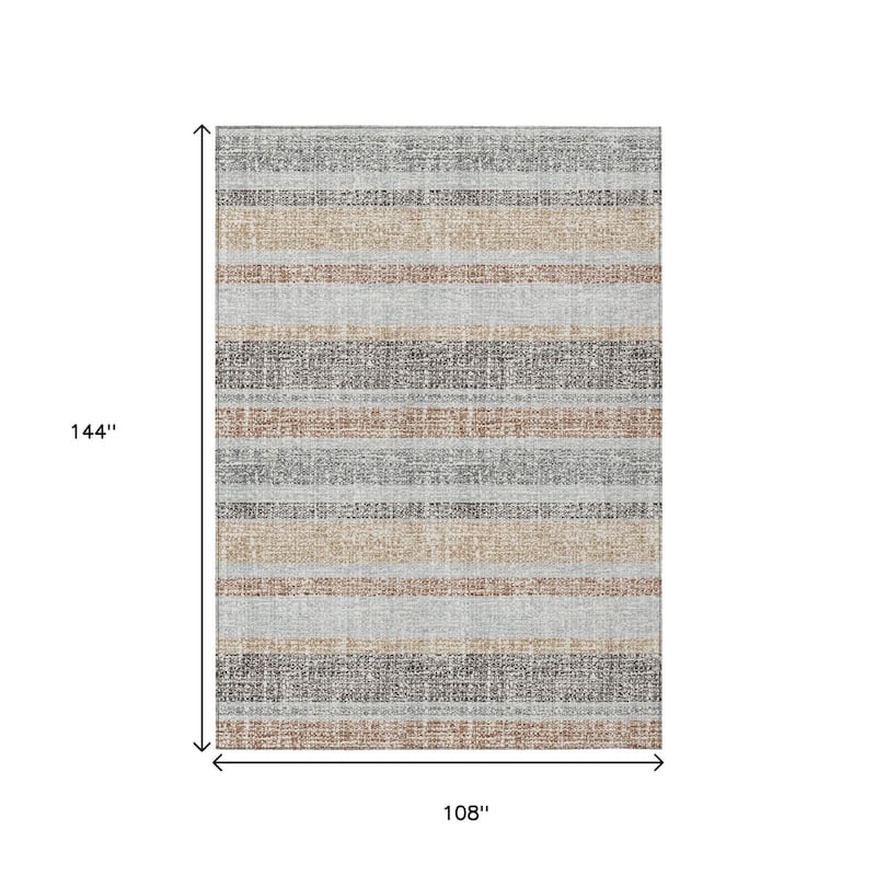 HomeRoots Striped Transitional Rectangle Outdoor Rug
