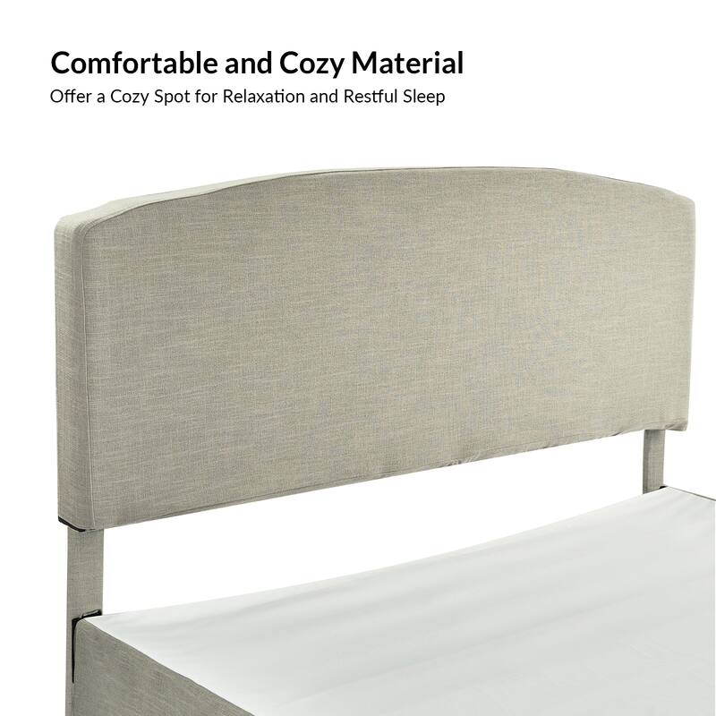 Knut Traditional 2 Piece Bedroom Upholstered Platform Bed with Washable Slipcover Set-QB by HULALA HOME