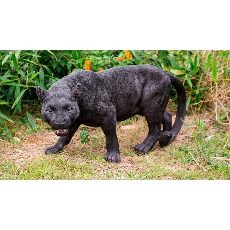31.25" Cautious Panther Stalking Outdoor Garden Statue