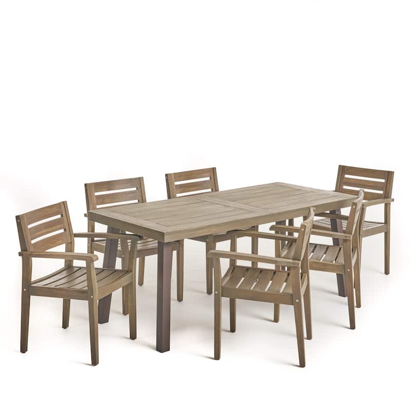 Avon Acacia Outdoor 7-piece Patio Dining Set by Christopher Knight Home - Gray