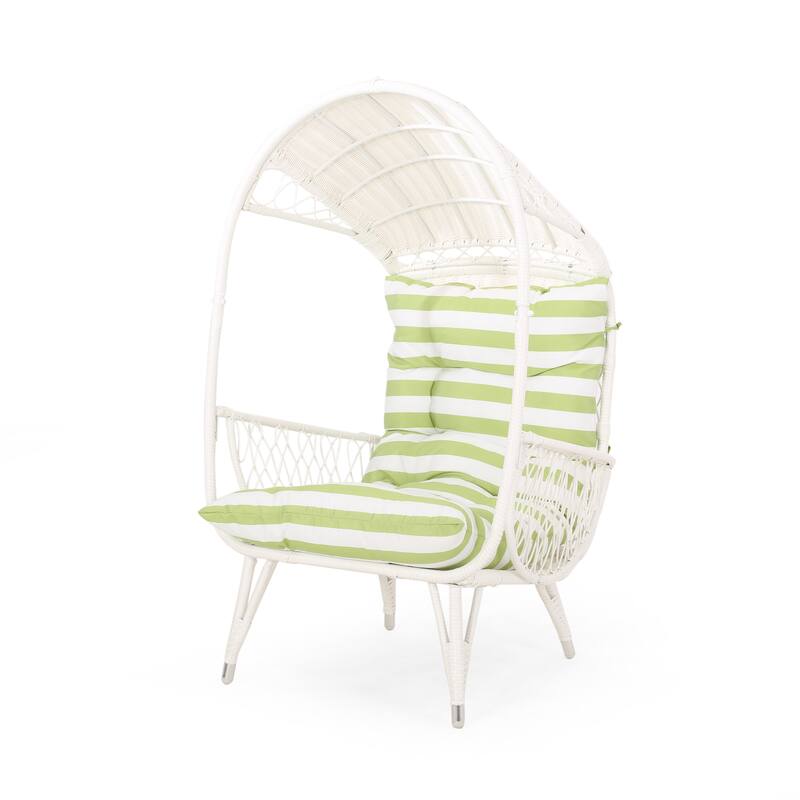 Malia Outdoor Cushioned Wicker Basket Chair by Christopher Knight Home - 32.50" W x 36.50" D x 56.75" H