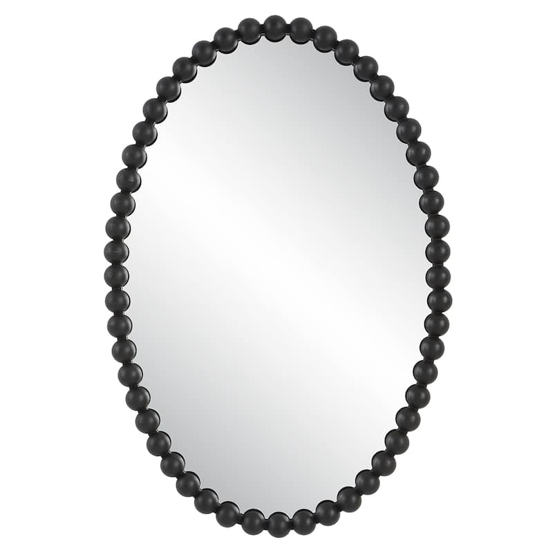Serna Oval Wall Mirror - 30" - Black