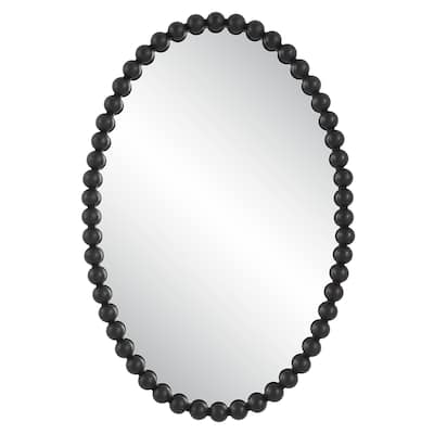 Serna Oval Wall Mirror - 30" - Black