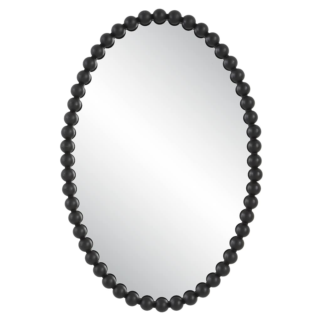 Serna Oval Wall Mirror - 30" - Black