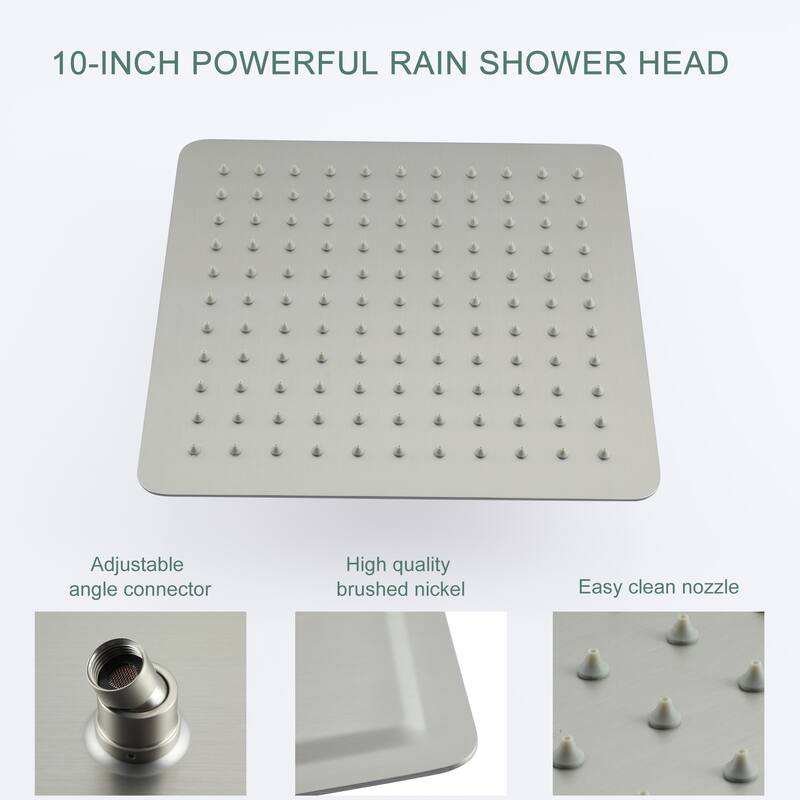 10 in. Wall Mount Dual Shower Heads, Shower System with Valve - 10"