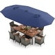 preview thumbnail 1 of 37, Costway 11 PCS Patio Dining Set with 15 ft Double-Sided Patio Umbrella - See Details