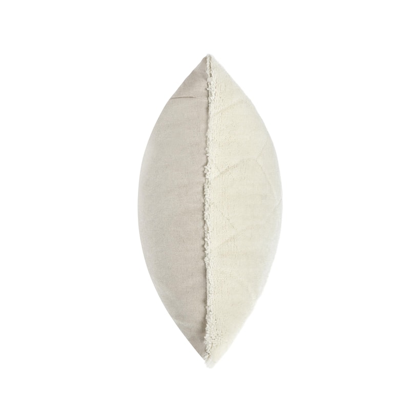 Villa by Classic Home Mercer 22" Wool Blend Fabric Ivory Throw Pillow