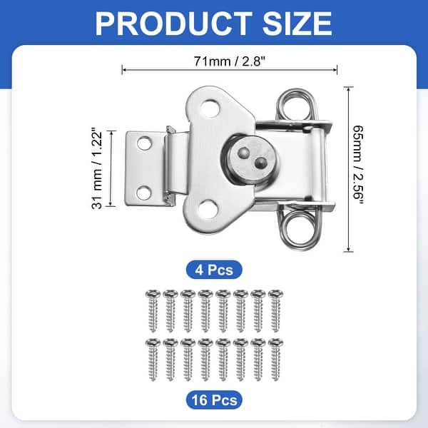 Uxcell 6-Pack Butterfly Twist Latch – Alloy Spring-Loaded Toggle Clamp For Cases, Boxes, Cabinets, Black, 71x65mm