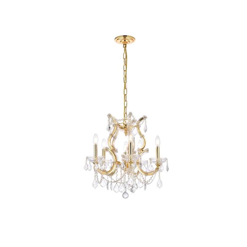 Fleur Illumination Collection Pendant D:20in H:25in Lt:6 Gold Finish - royal cut crystals/Gold