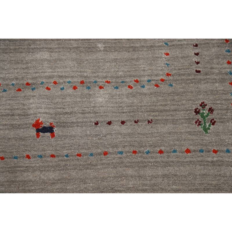 Gabbeh Indian Area Rug Hand-Knotted Tribal Wool Carpet - 5'5" x 8'0"