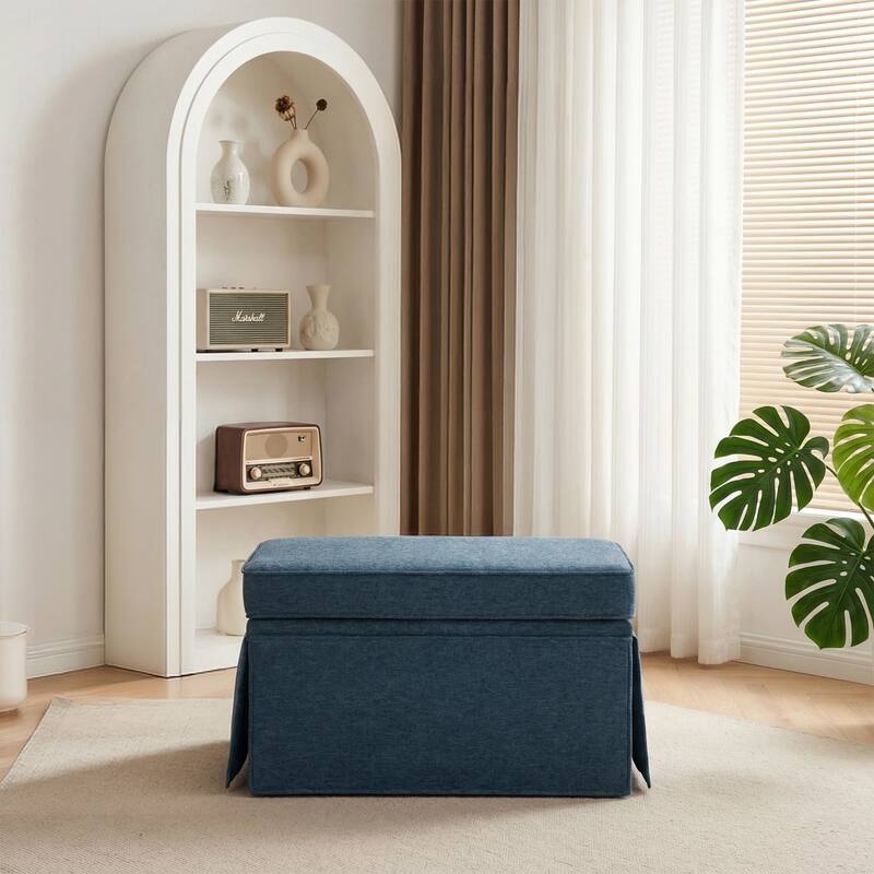 Skirted Oversized Storage Ottoman