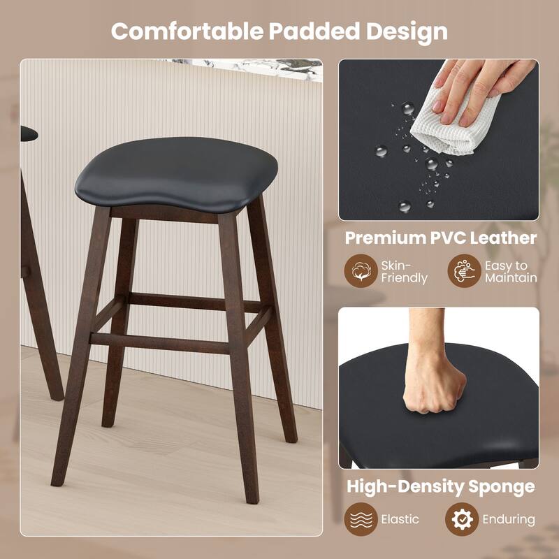 Gymax Set of 4 Swivel Bar Stools 31'' Bar Chairs w/ Padded Contoured