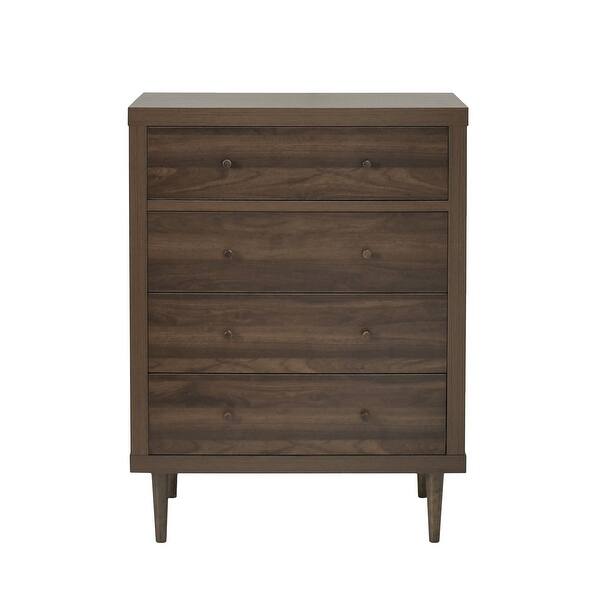 small brown dresser Mid-Century Rattan 3-Drawer Dressers Dark Acacia (Set of 2)