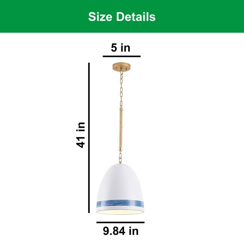 10 IN hanging light white gold rope island lights metal pendant light