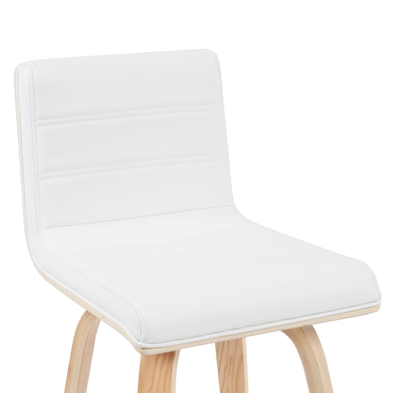 Skara Mid-Century Swivel Counter Stool, Upholstered Counter Height Chair with Bentwood Legs