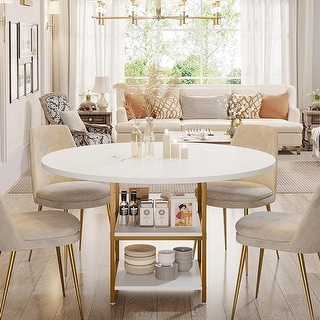 Marble dining outlet table with storage