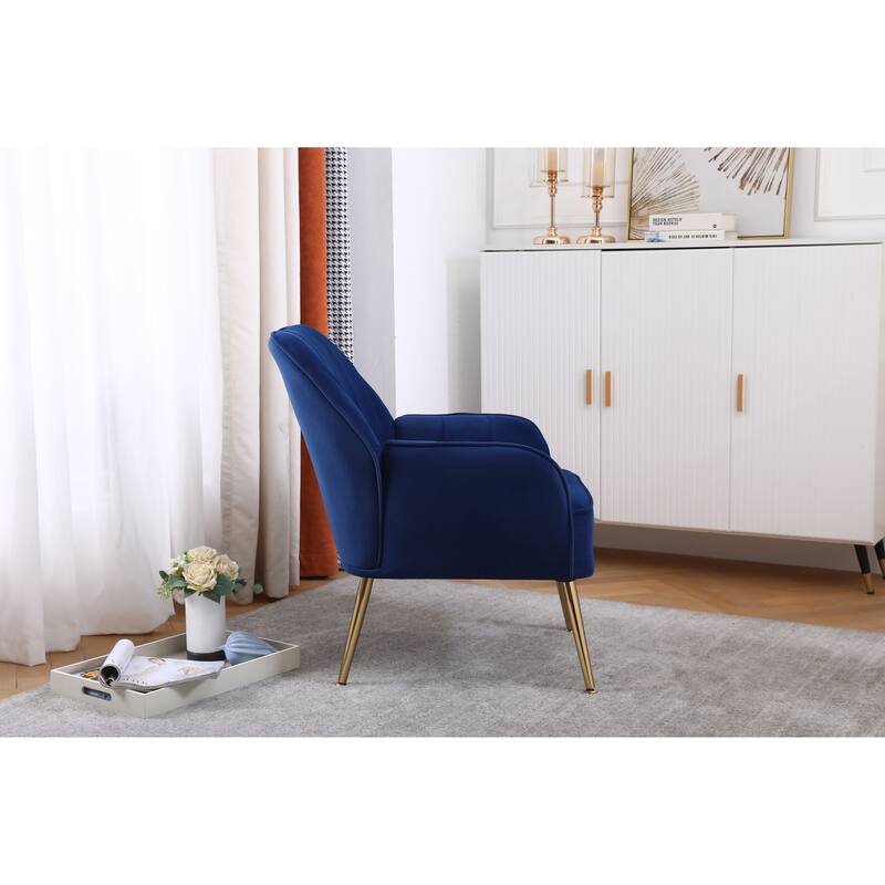 Mid Century Chair Navy Velvet Armchair Wingback Chairs Accent Chairs