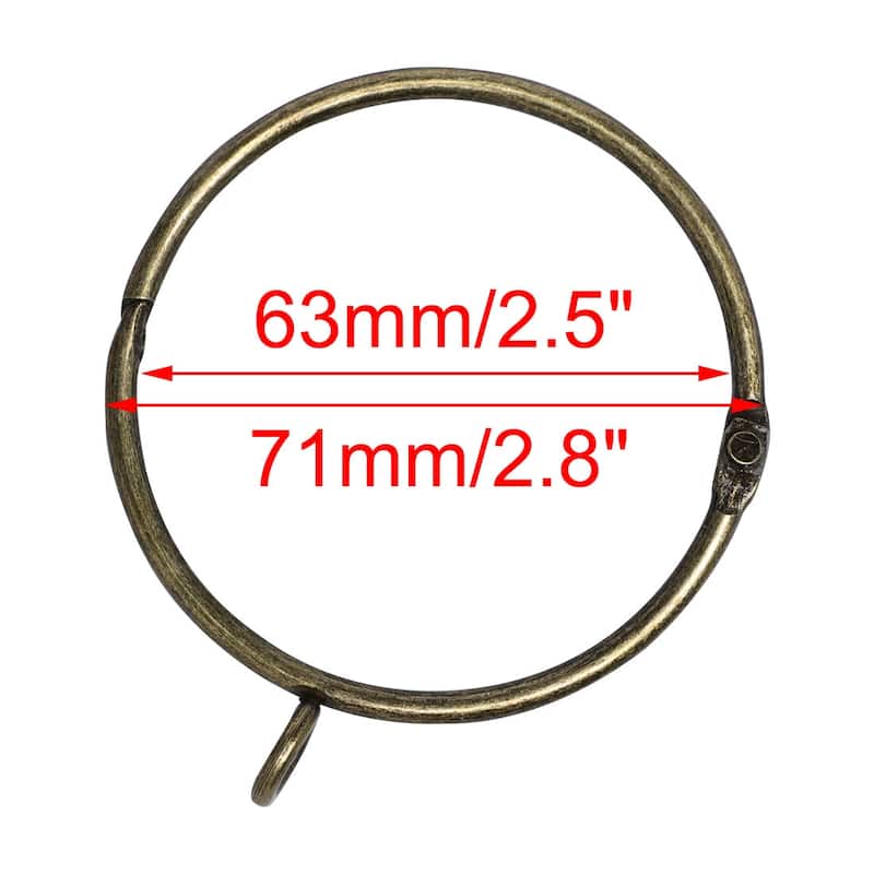 Metal Curtain Rings 20pcs with Eyelets for Window Bathroom Curtain - Bronze Tone - 2.5 Inch - Bronze Tone - 2.5 Inch