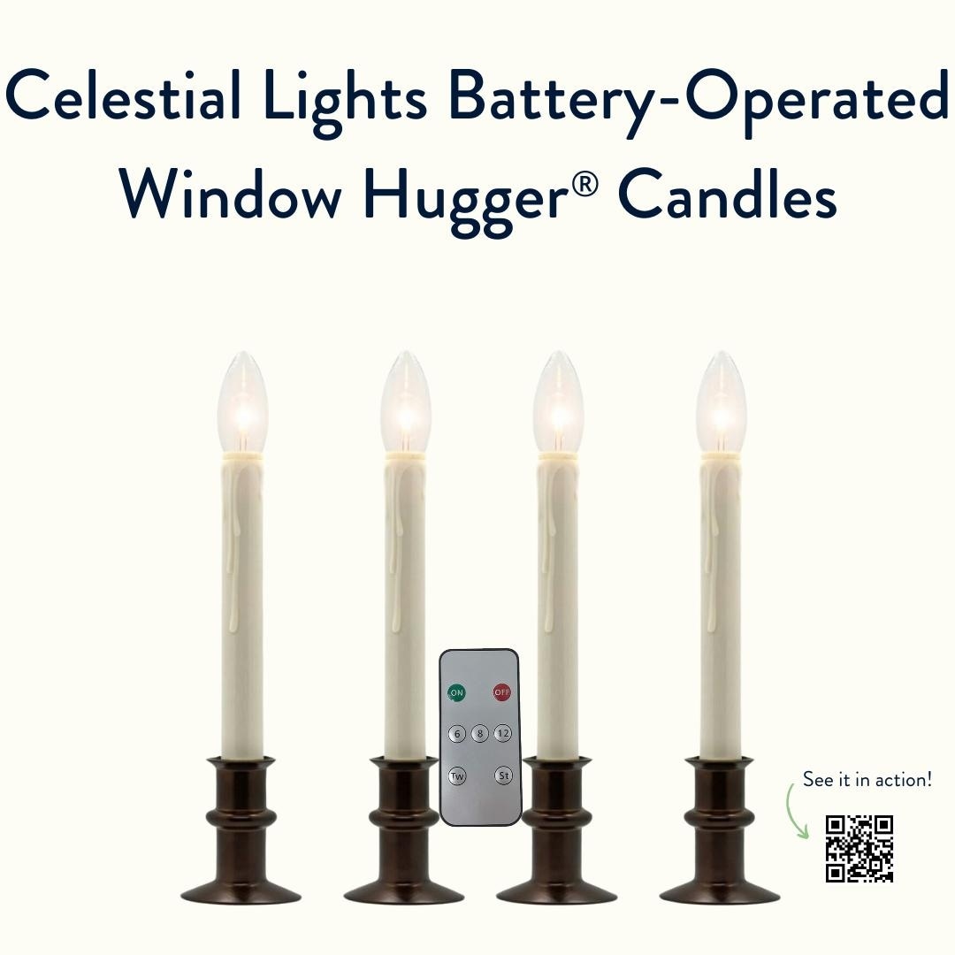 B/O Bi Directional IR Window Hugger Candles w/Remote (Set of 2 or 4)