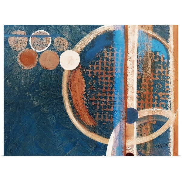 "Circle Abstract Version II Blue" Poster Print