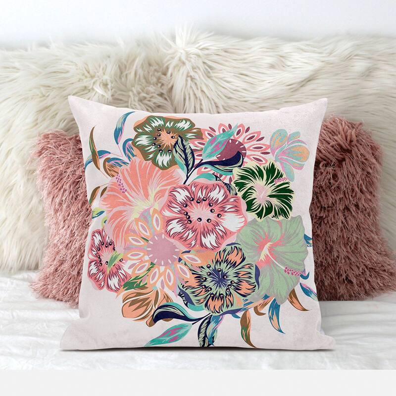 Amrita Sen Friendship Bouquet Faux Suede Accent Pillow Zip