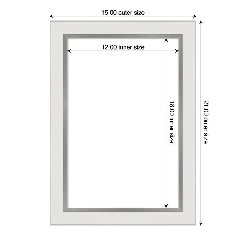 Amanti Art Eva Black Silver Narrow Framed Dry Erase Magnetic Board - 15 x 21 in - Eva White Silver Narrow