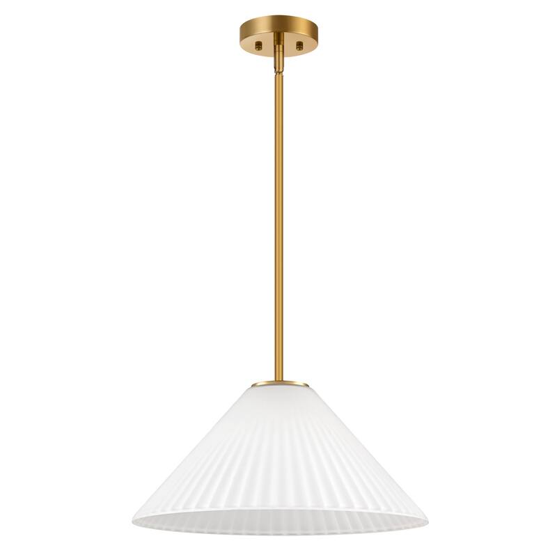 LamQee 1 -Light Metal Cone Pendant Light Adjustable Hanging Lighting - 15.7inch