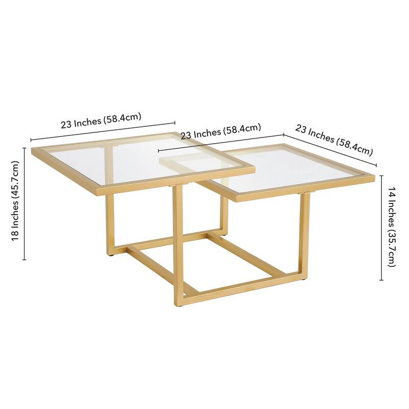 Silver Orchid Solm Two-Tier Gold Coffee Table