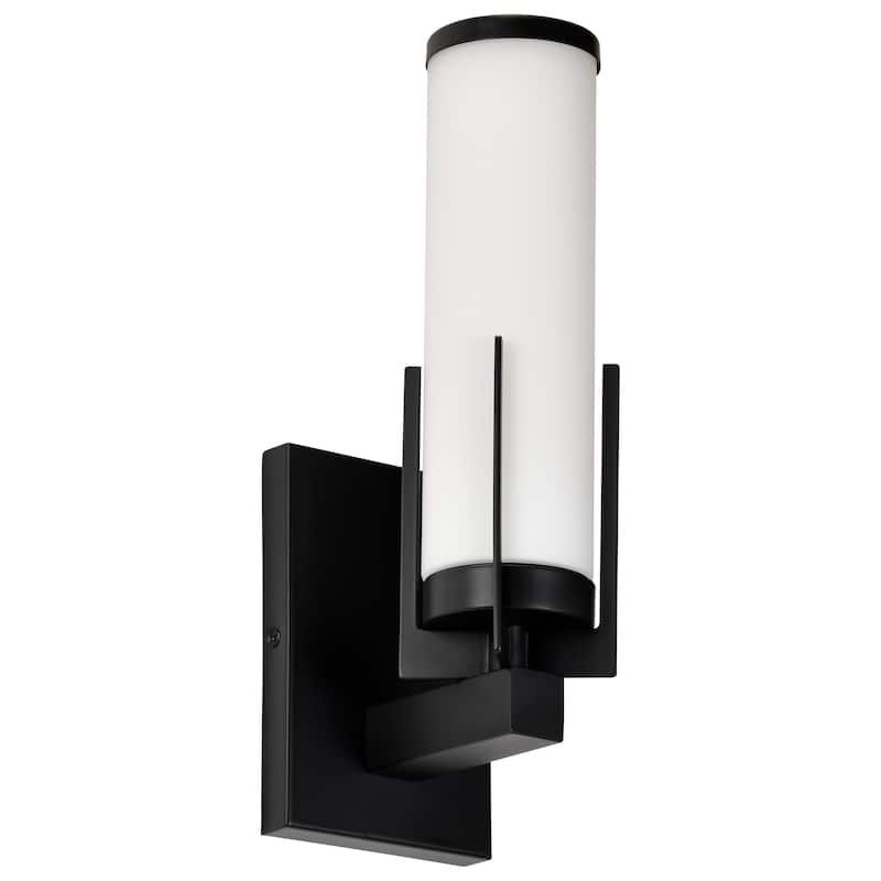 Roselle 1 Light Vanity Matte Black with White Glass - Matte Black