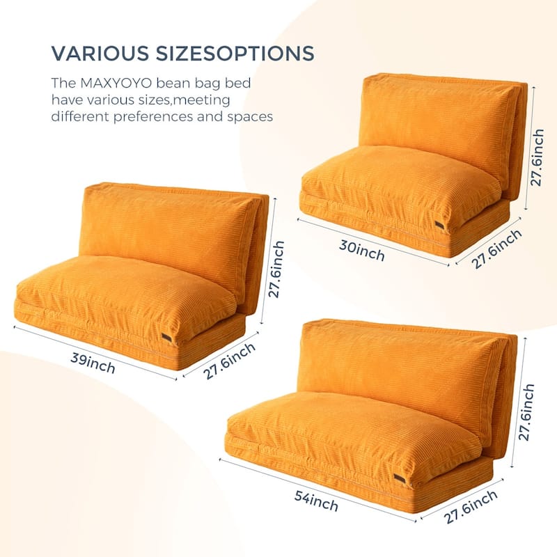 Corduroy Bean Bag Folding Sofa Bed