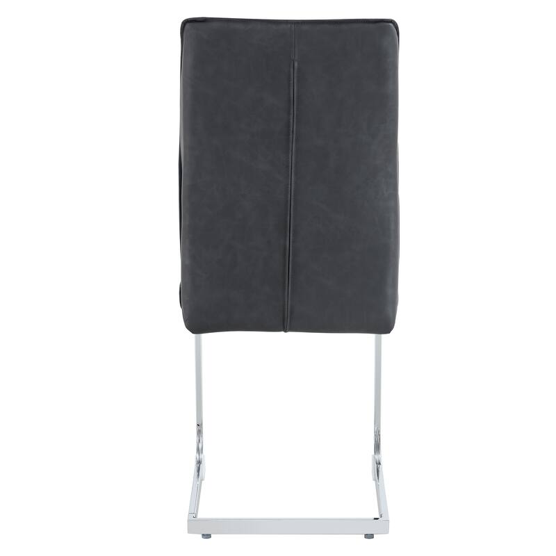 Set of 6 High Resilience Dining Chair with Arched Metal Silver Leg