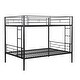 preview thumbnail 6 of 9, Black Full over Full Metal Bunk Bed with Ladder, No Box Spring Needed