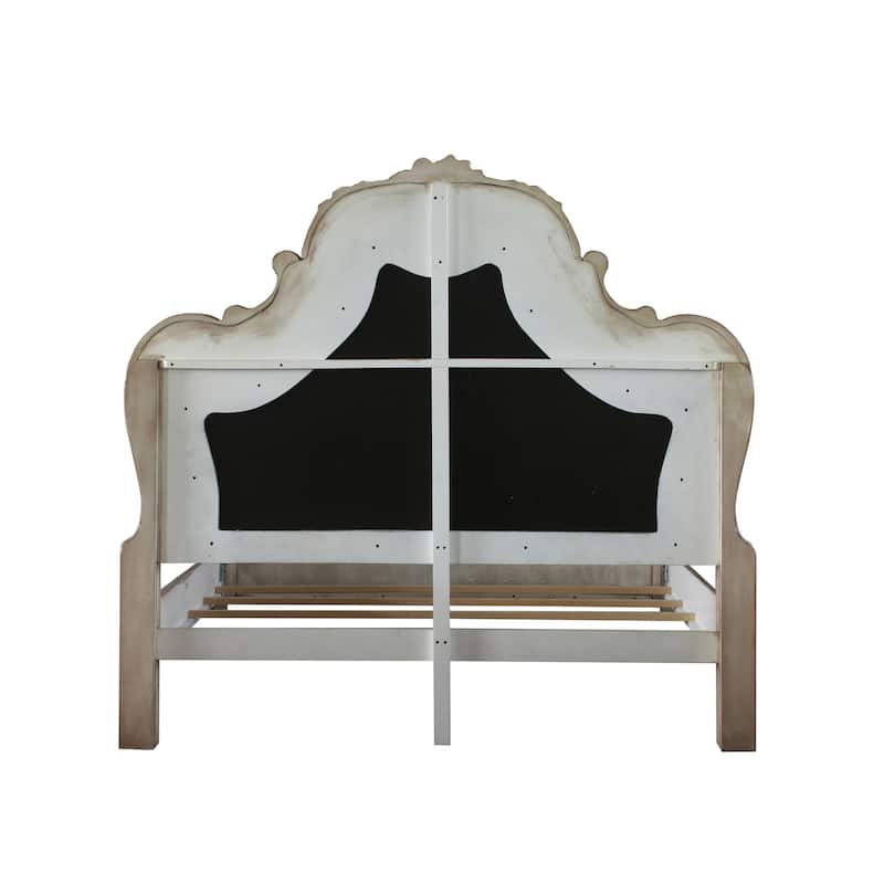 Adison Grey and Vintage Bone White Panel Bed