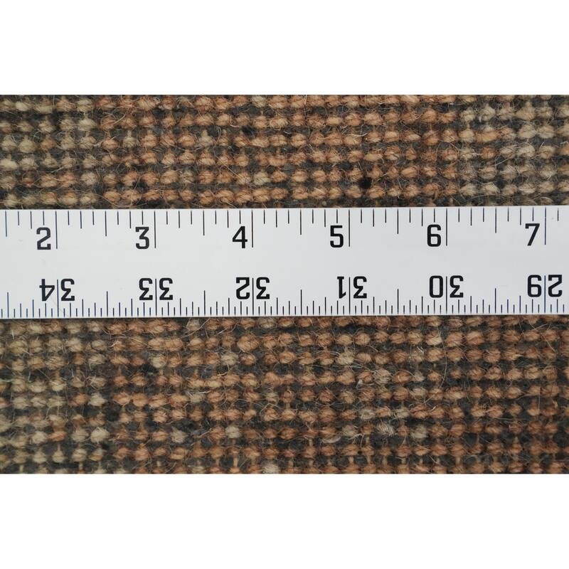 Hand Knotted Oriental 100% Wool Carpet Modern Bordered Brown Gabbeh Area Rug - 9' 11'' X 6' 4''