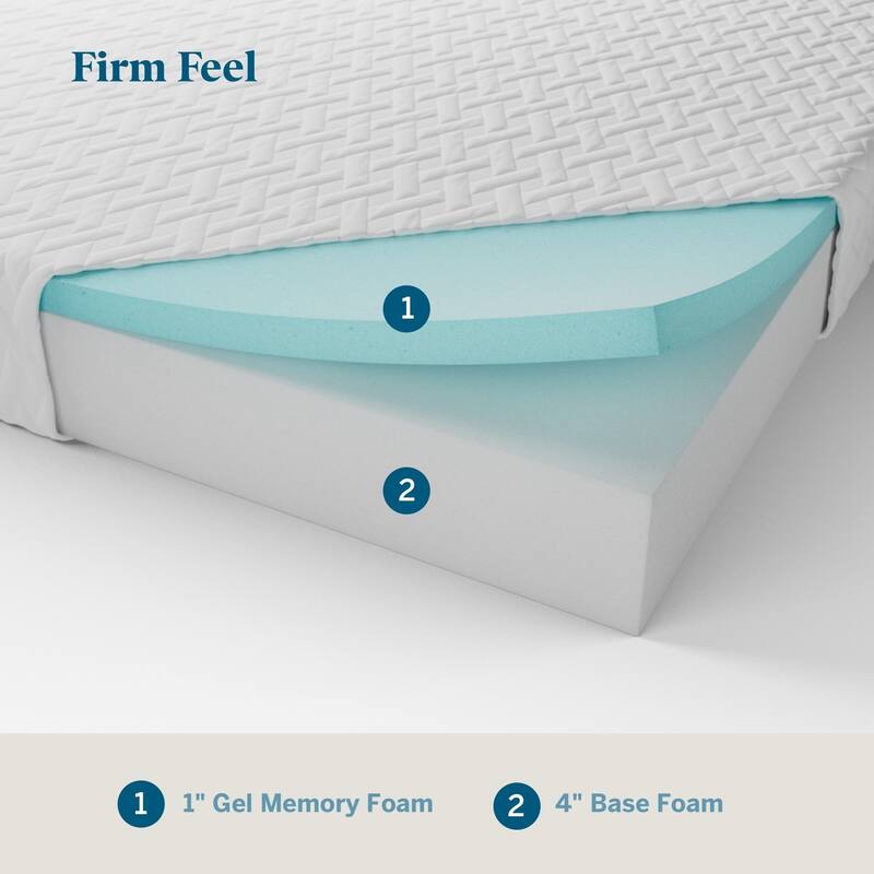 LUCID Comfort Collection Dual Layered 5-inch Gel Memory Foam Mattress