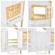 preview thumbnail 14 of 22, Twin over Twin House Bunk Bed with Roof, Safety Guardrails and Ladder