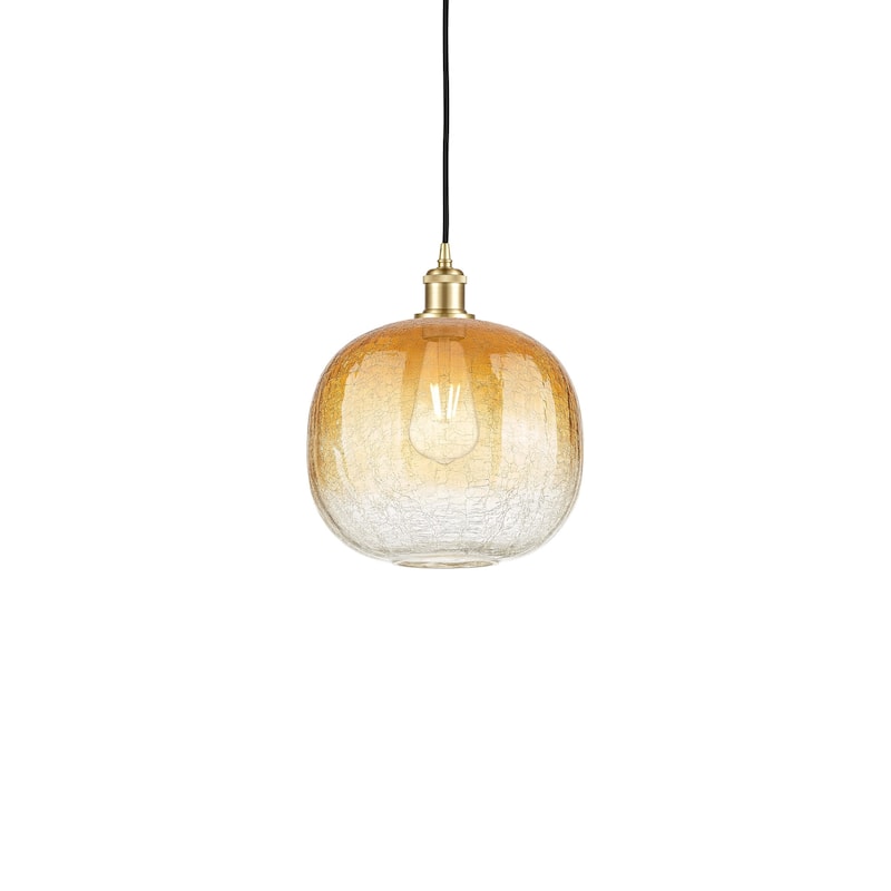 Innovations Lighting 516-1P-12-11 Brookhaven Sphere Pendant Brookhaven - Satin Gold / Amber