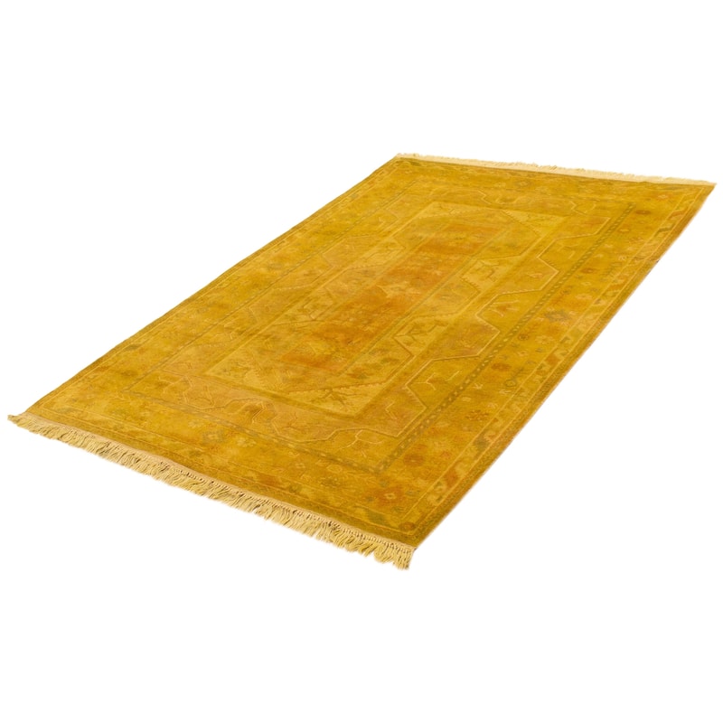 ECARPETGALLERY Hand-knotted Color Transition Dark Gold Wool Rug - 6'11 x 10'0