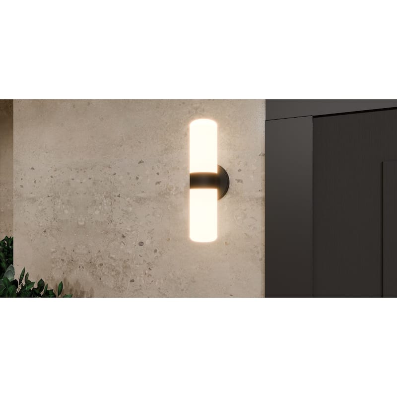 Kaia Integrated LED Matte Black Outdoor Wall Lantern