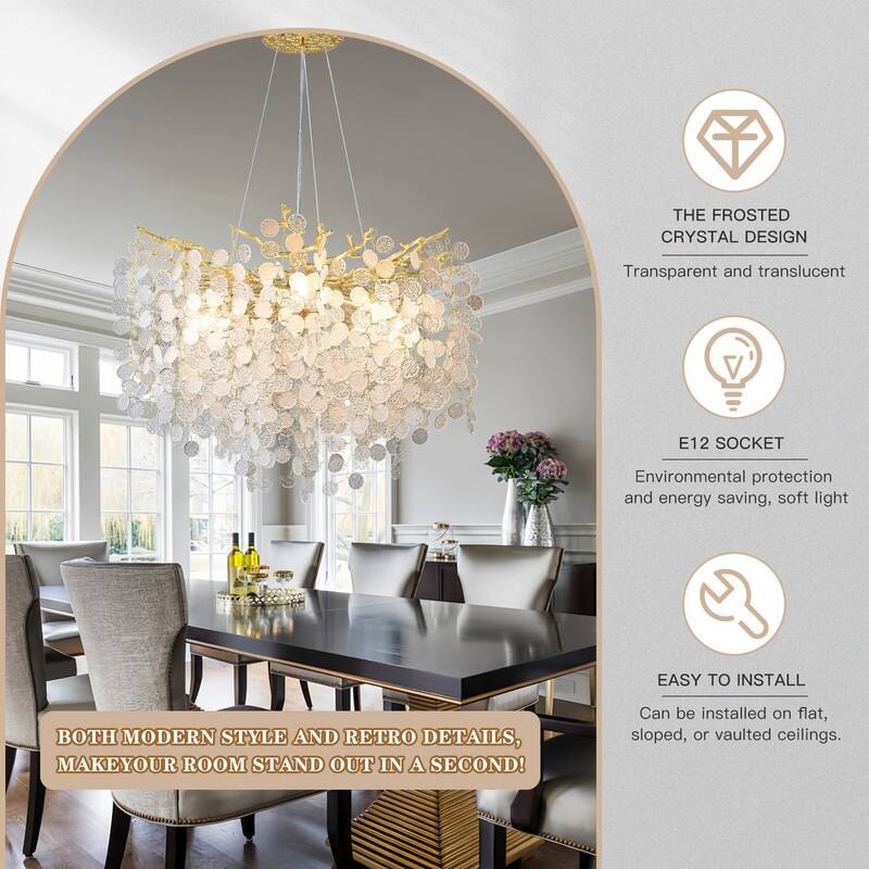 Modern Crystal Chandelier, Tree Branch Chandeliers Adjustable Height