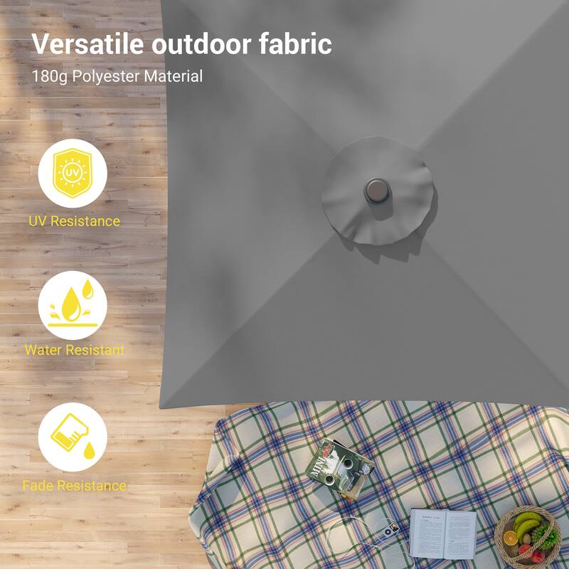BONOSUKI 6.5x6.5Ft Patio Market Umbrella Weather-Resistant Frame