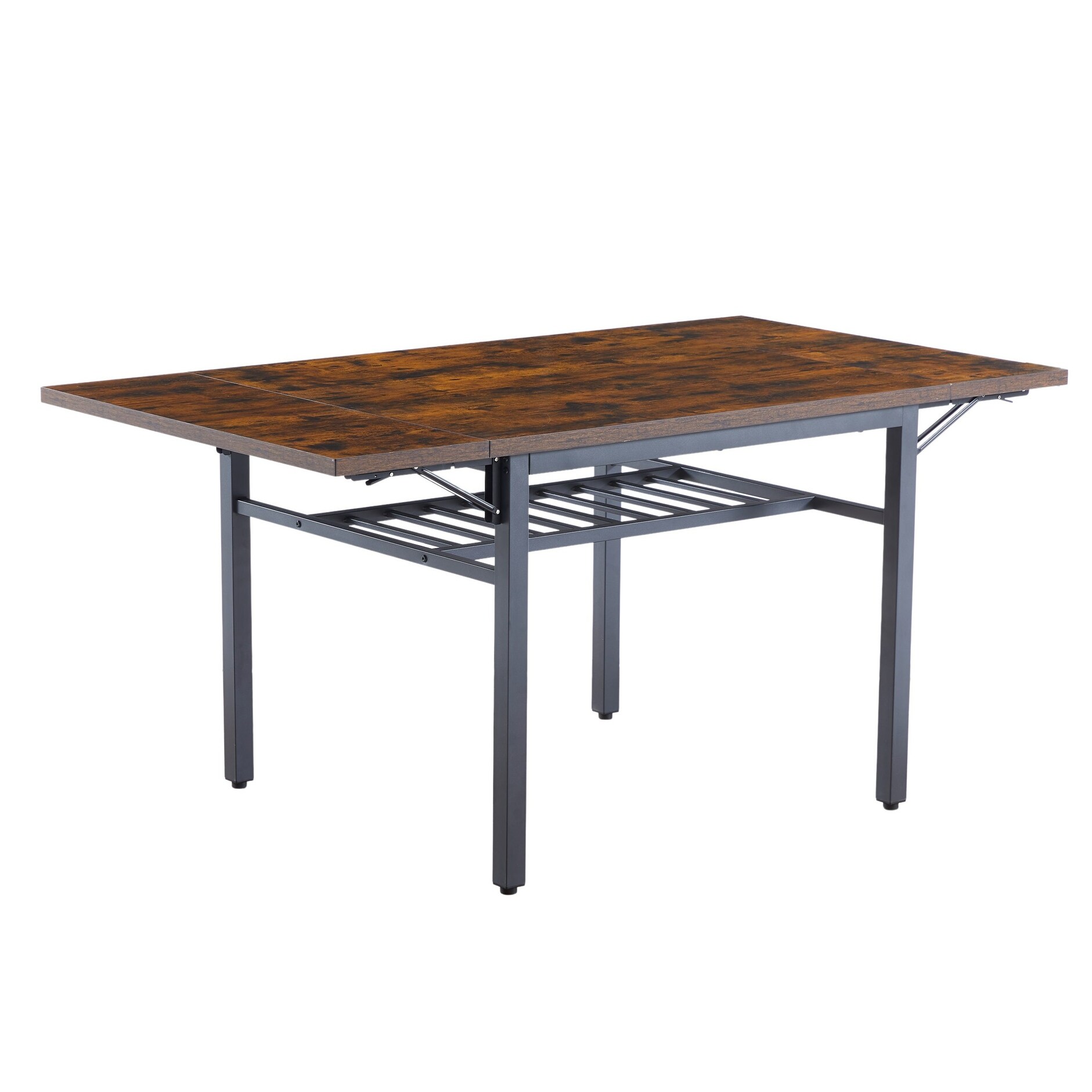 VASAGLE Folding Dining Table, Drop Leaf Extendable, for Small Spaces,  Seats