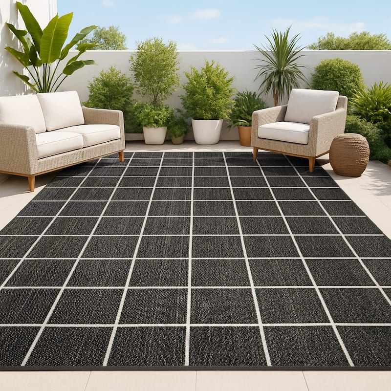 JONATHAN Y James Modern Squares Indoor/Outdoor Area Rug