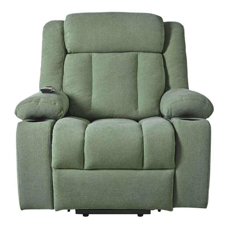 Power Lift Recliner Chair,Fabric Lift Chairs w/Extended Footrest,Theater Seating with 2 Cup Holders,Side Pockets,Remote Control