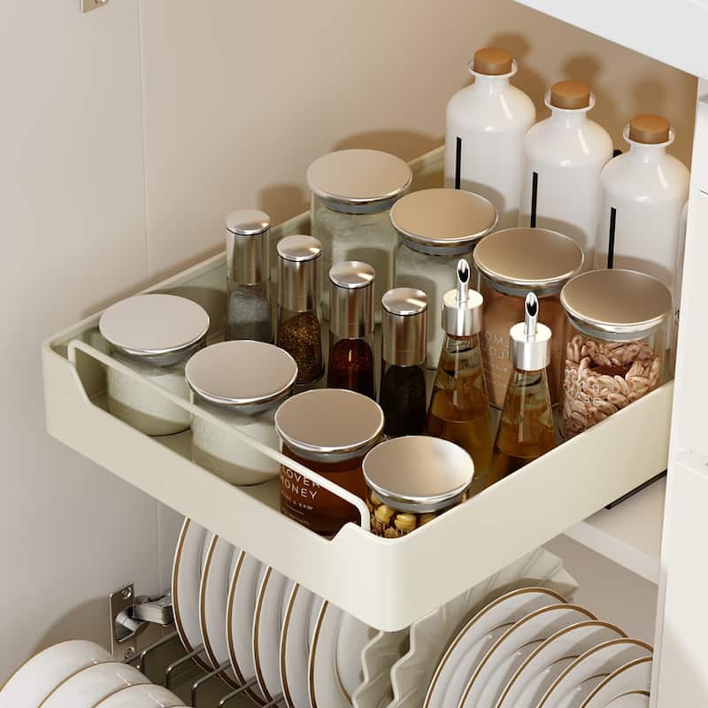 Pull Out Cabinet Organizer, Heavy Duty Metal Slide Out Drawer - 1 Pack