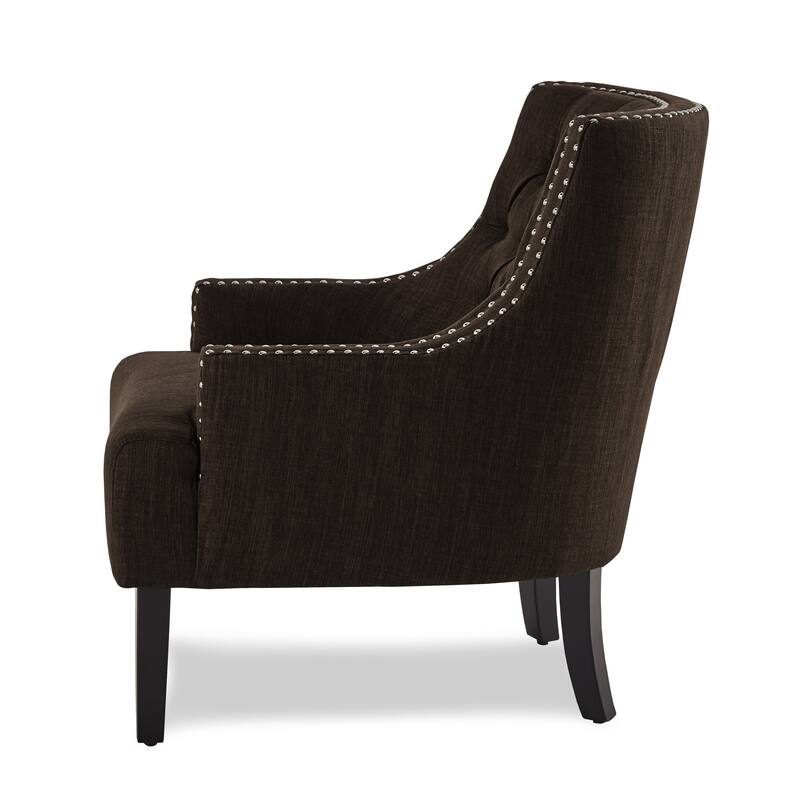 Modern Traditional Chenille Accent Chair with Elegant Nailhead Trim