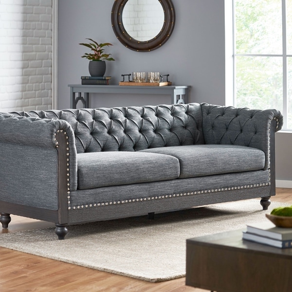 Saragus Chesterfield Sofa with Nailhead Trim by Christopher Knight Home ...